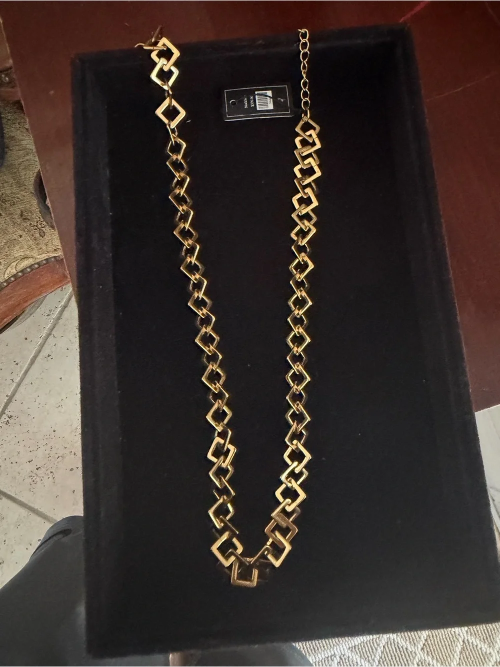 Gold Geometric Link Necklace -Designer Talidara